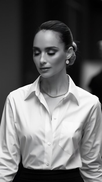 Mujer con camisa en blanco