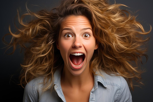 Mujer caprichosa sonriendo de diversión