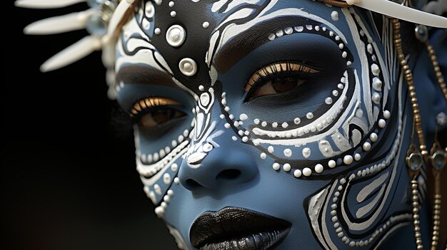 mujer con la cara pintada