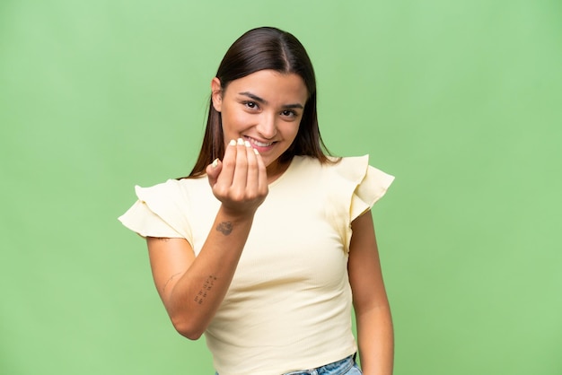 Foto mujer caucásica joven de origen aislado