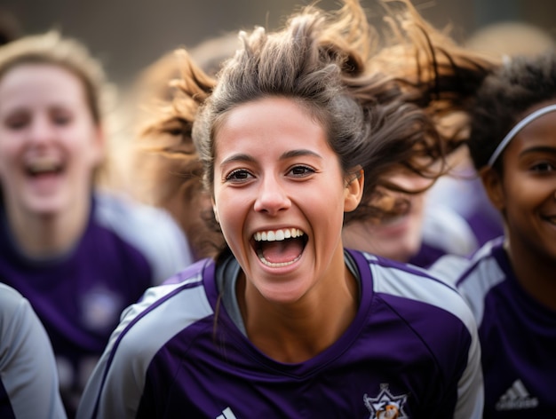 Mujer celebrando gol Ai Generado