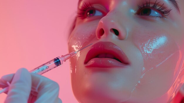 una mujer con un cepillo de dientes que tiene la palabra en él
