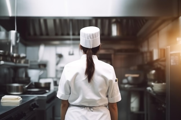 Mujer chef cocina Generar Ai