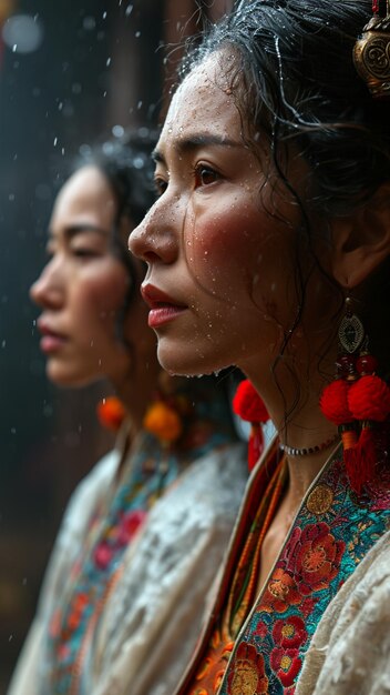 Mujer china antigua que llora