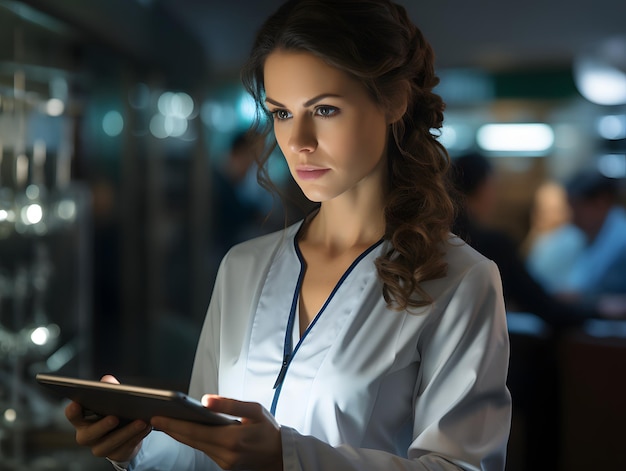 Mujer científica joven que trabaja en un laboratorio Mujer médico que lleva a cabo investigaciones