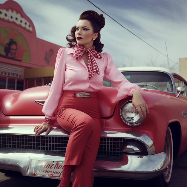 Foto mujer con coche