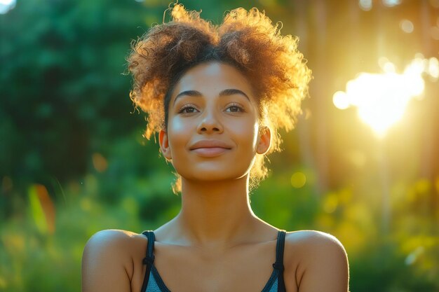 Foto mujer con corte de pelo corto y hinchado y cejas grandes y llenas