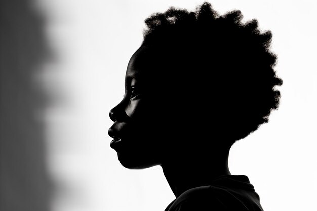 Foto una mujer con un corte de pelo negro y un fondo blanco