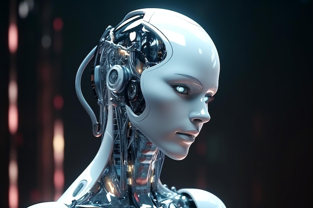 Mujer cyborg 4 AI generada