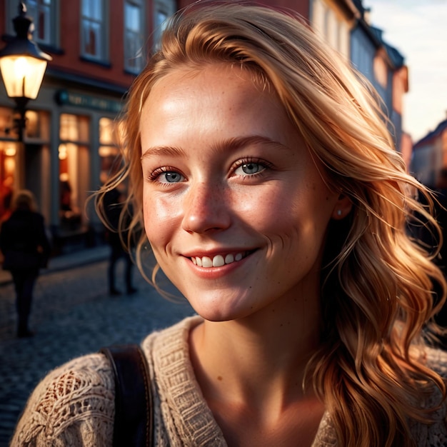 Mujer danesa de Dinamarca ciudadano nacional típico