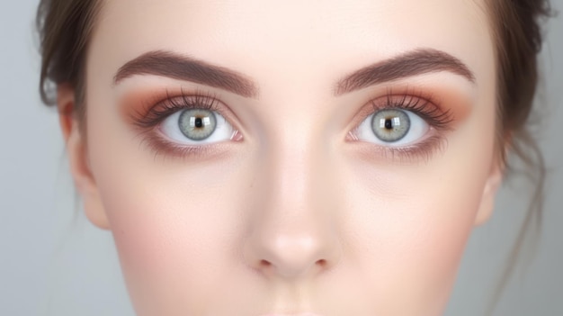 Una mujer con un delineador de ojos marrón y un ojo ahumado.