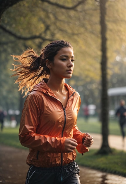 Mujer deportiva para correr sola