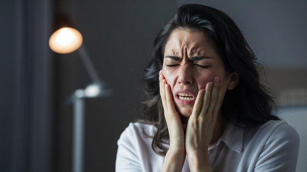 Mujer con dolor de dientes