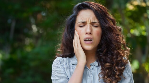 Mujer con dolor de dientes