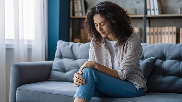 Mujer con dolor de rodilla