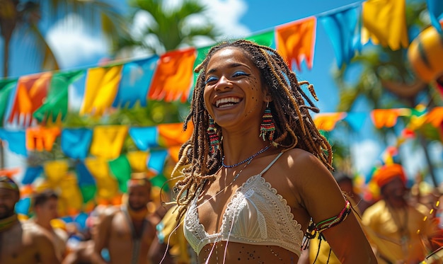 una mujer con dreadlocks y una pancarta que dice quot salvaje quot