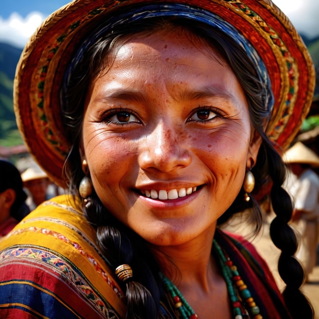 Foto mujer ecuatoriana de ecuador ciudadana nacional típica