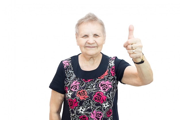 Mujer de edad feliz