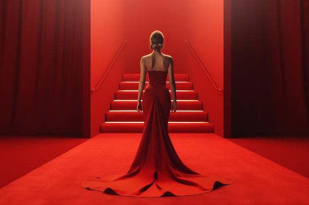 Mujer elegante alfombra roja Generar Ai