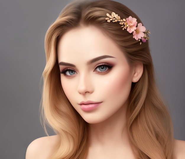 mujer elegante ilustración mujer con flores