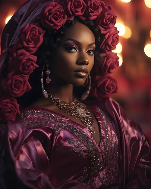 Foto mujer elegante en un jardín de rosas