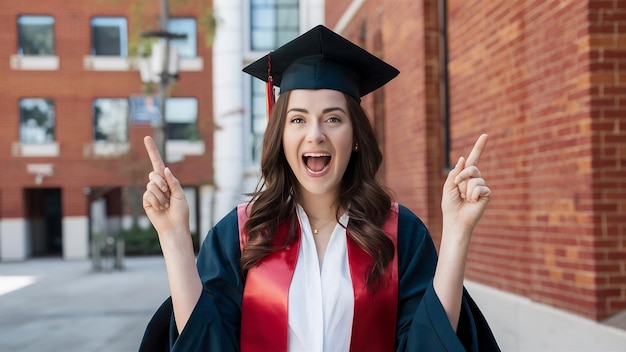 Mujer emocionada se graduó de la universidad