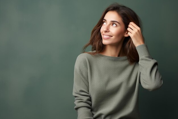 Mujer emocionada mirando hacia la distancia