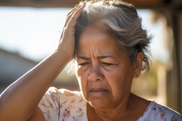 Mujer enferma con síntomas de la enfermedad de Alzheimer