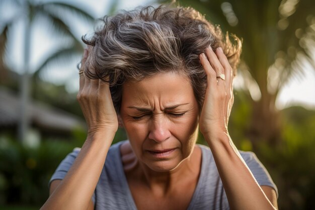 Mujer enferma con síntomas de la enfermedad de Alzheimer