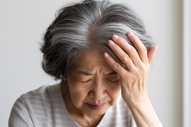 Mujer enferma con síntomas de la enfermedad de Alzheimer