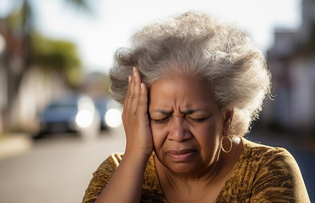 Mujer enferma con síntomas de la enfermedad de Alzheimer