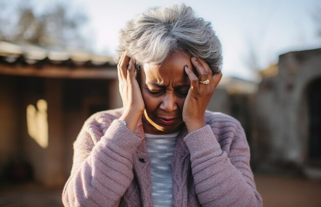 Mujer enferma con síntomas de la enfermedad de Alzheimer