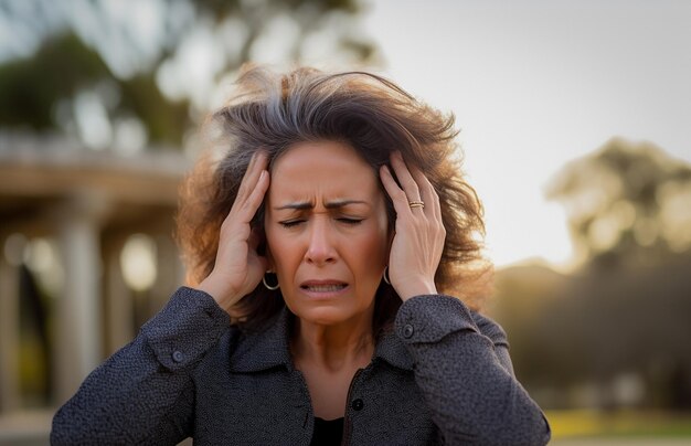 Mujer enferma con síntomas de la enfermedad de Alzheimer