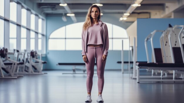 Mujer de entrenamiento en el gimnasio