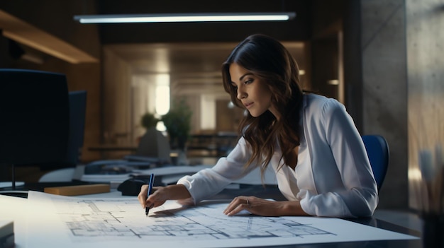 Foto una mujer escribiendo en un escritorio