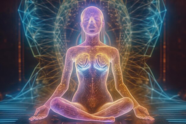 Mujer espiritual meditación Generar Ai