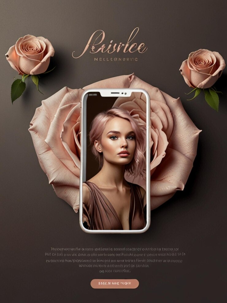 una mujer está de pie frente a una rosa rosada con las palabras que está en la pantalla
