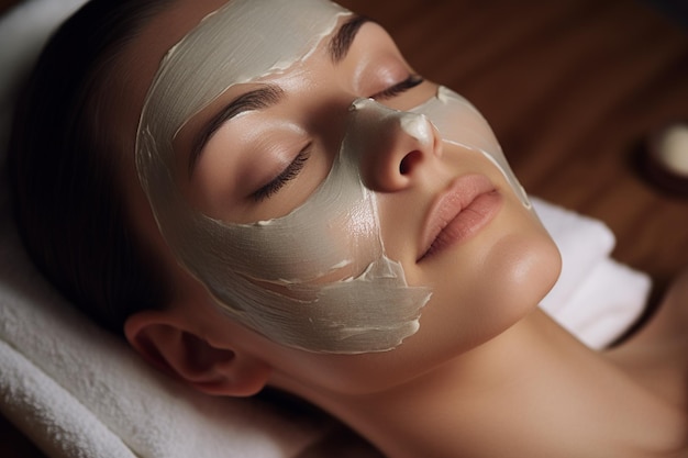 Una mujer está teniendo un tratamiento facial en el mejor spa