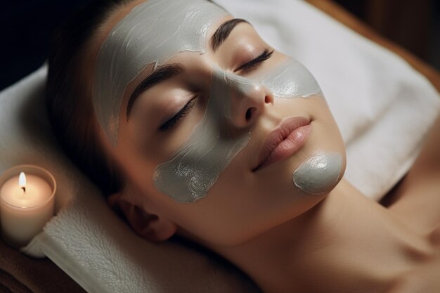 Una mujer está teniendo un tratamiento facial en el mejor spa