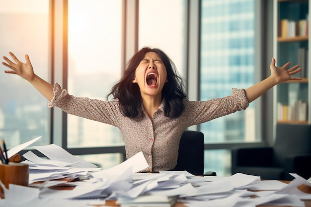 mujer estresada por el trabajo