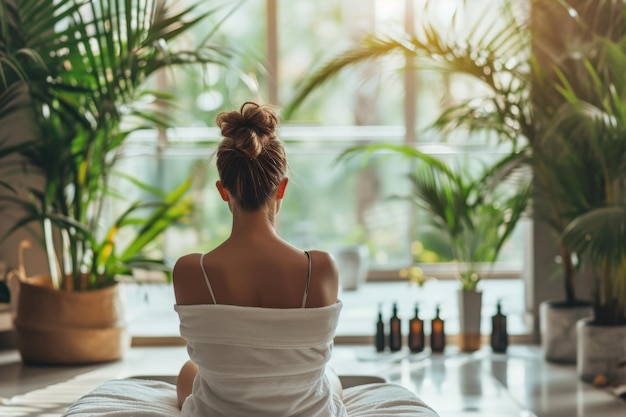 Mujer en un estudio de masajes o un salón de spa.