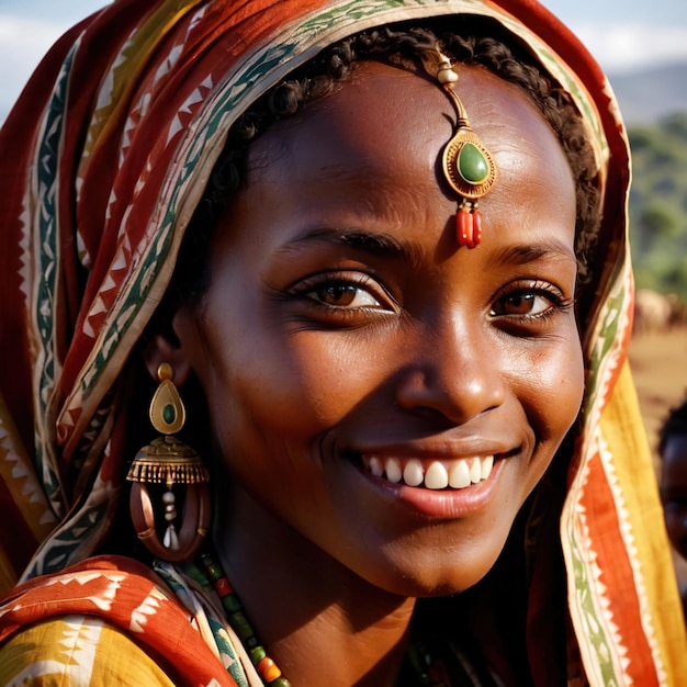 Mujer etíope de Etiopía ciudadano nacional típico