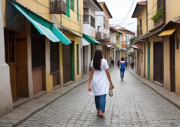 Foto mujer feliz en la calle