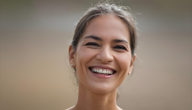 Foto una mujer feliz.