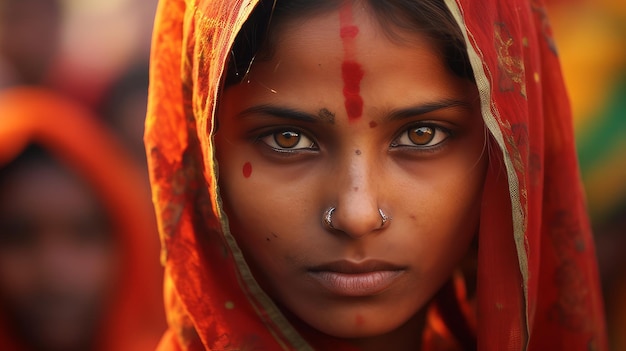 Mujer en el festival Telangana