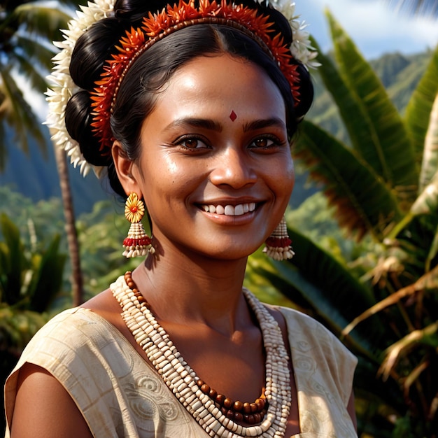 Mujer fijiana de Fiji ciudadano nacional típico