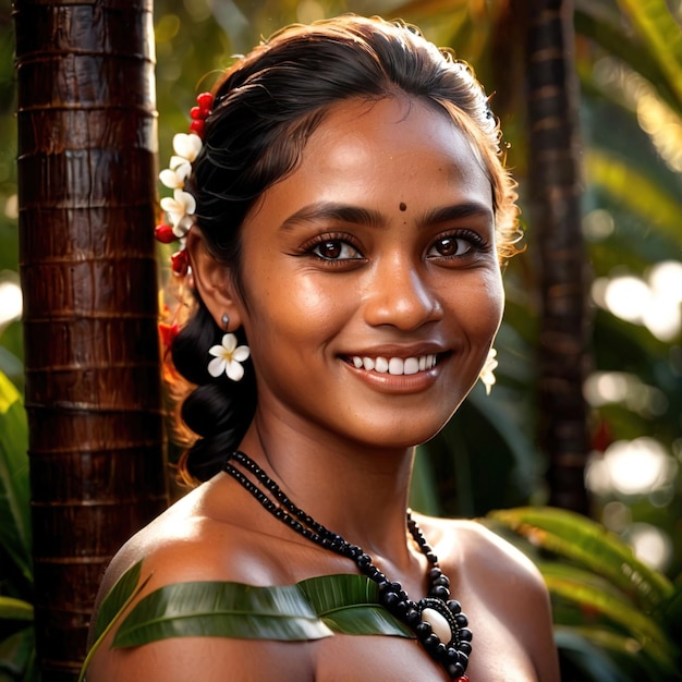 Foto mujer fijiana de fiji ciudadano nacional típico