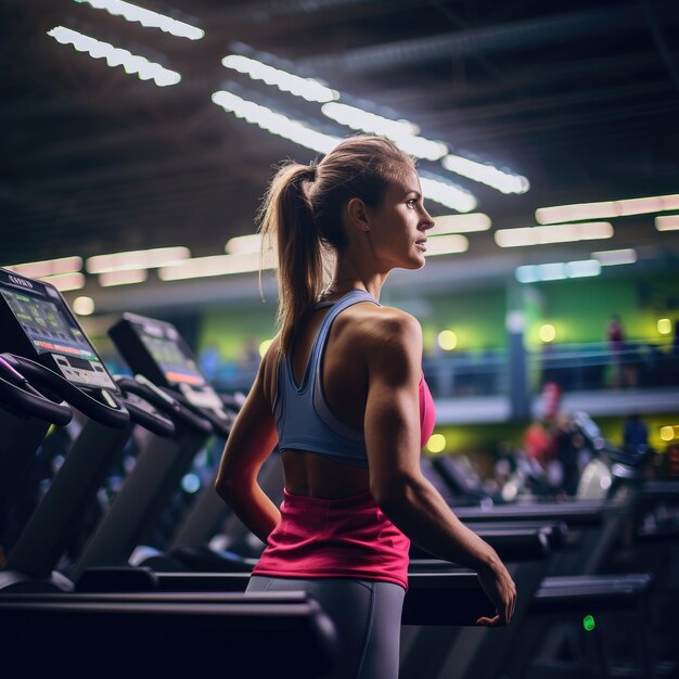 mujer de fitness trabajando en un gimnasio