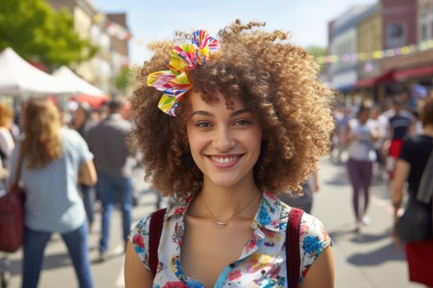 Mujer con una flor en el cabello Esta imagen se puede usar para varios propósitos