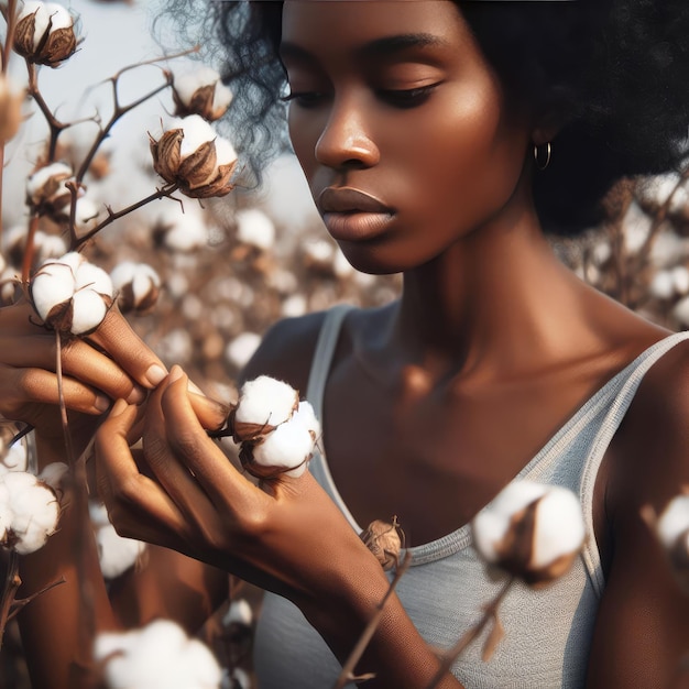 mujer con una flor